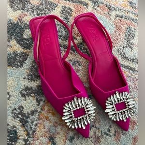 Zara slingback kitten heels